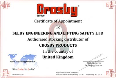 Crosby Certified Stockist Crosby Certified Stockist